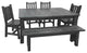 Rustic Barn Wood Style Timber Peg Extension Dining Set, Smokey Gray, 2-Leaf 42" X 66"