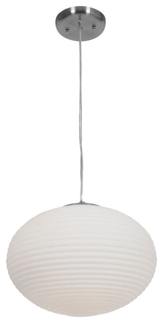 Access Lighting 50180 Callisto 2 Light Pendant - Brushed Steel / Opal