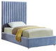 Candace Velvet Upholstered Bed, Sky Blue, Twin