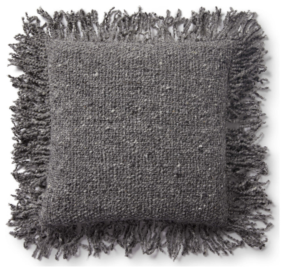 Loloi PLL0033 Charcoal 18" x 18" Cover w/Poly Pillow