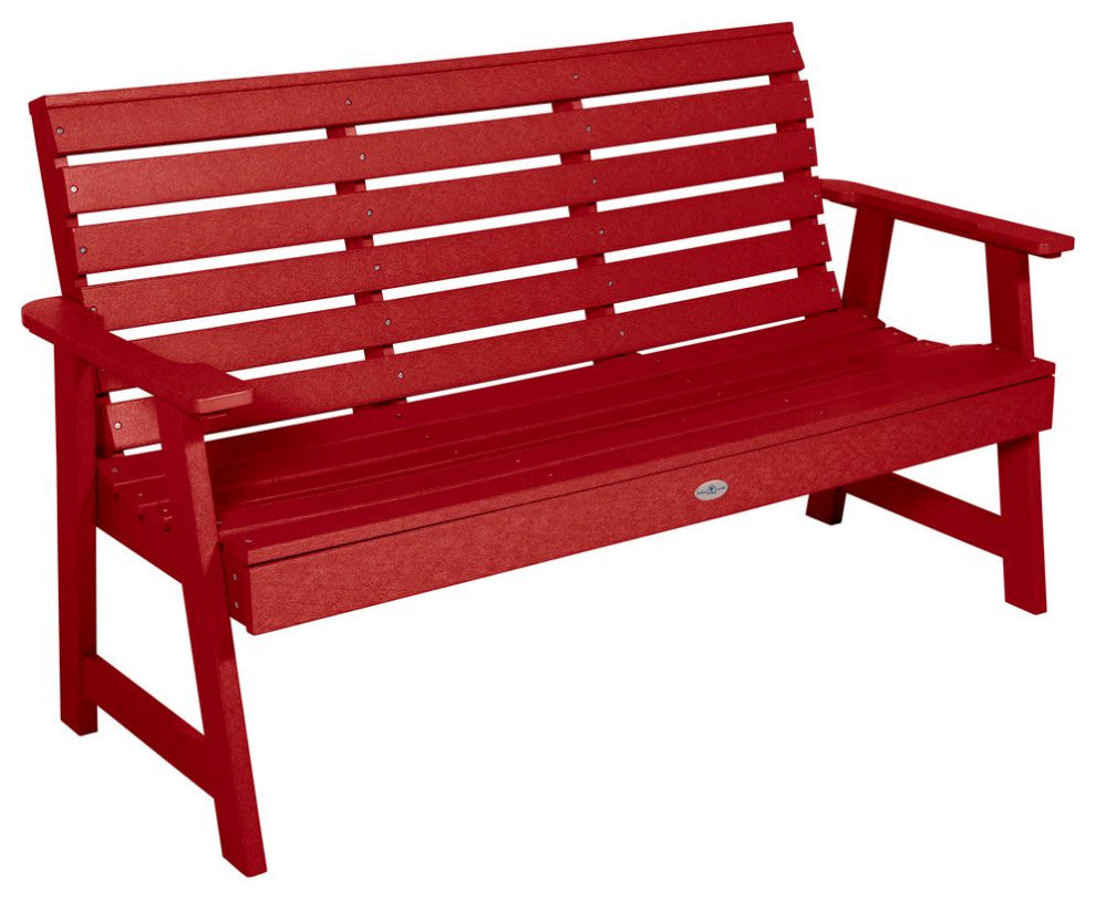 Riverside Garden Bench 5', Boathouse Red