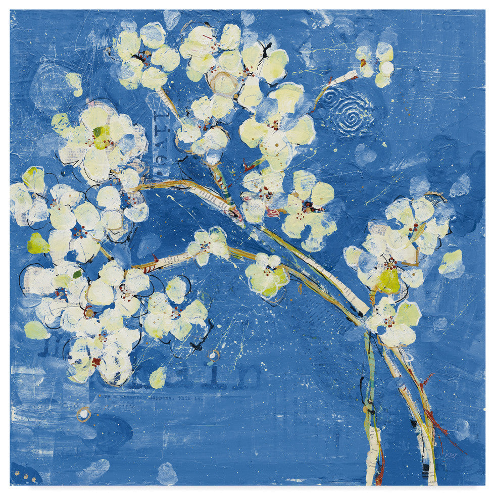 Kellie Day 'Live Dark Blue' Canvas Art, 18"x18"