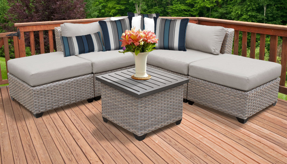 Florence 6 Piece Outdoor Wicker Patio Furniture Set 06f