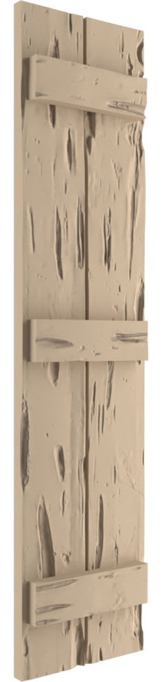 Rustic 2 Board Joined B-N-B Faux Wood Shutters, Pecky Cypress, 11x80"