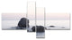 Rocks in the Sea Black and White, Seashore Canvas Art Print, 60"x32", 4 panels