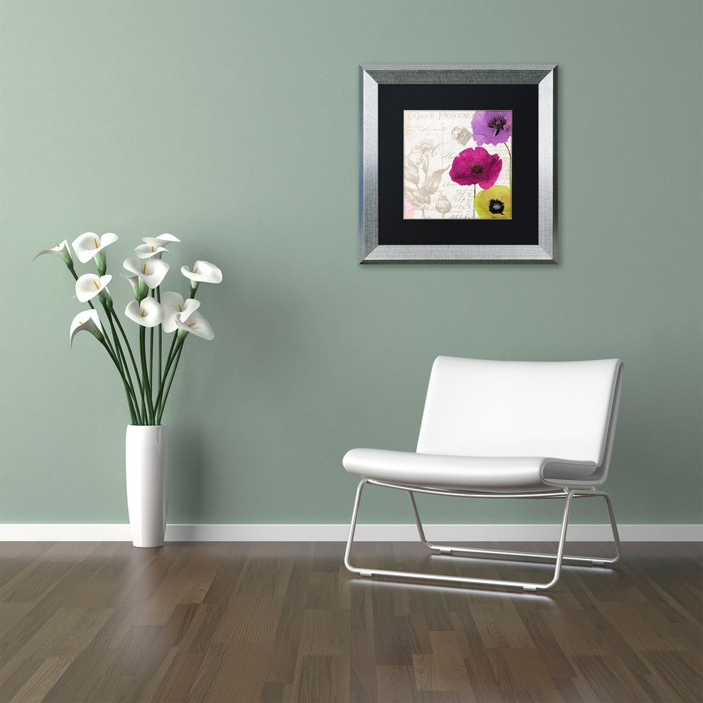 Color Bakery 'Love Notes I' Matted Framed Art, Silver Frame, Black Mat, 11x11
