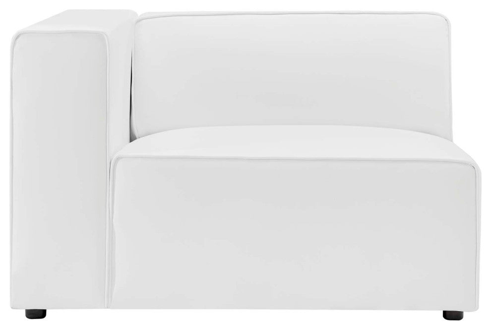 Mingle Vegan Leather Left-Arm Chair, White