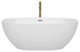 Juno Freestanding Bathtub, Polished Chrome Trim, 63", Faucet in Brushed Gold