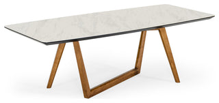 Modrest James Contemporary Walnut and White Dining Table