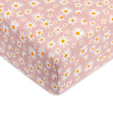 Crib Sheet, GOTS Certified Organic Muslin Cotton, Daisy