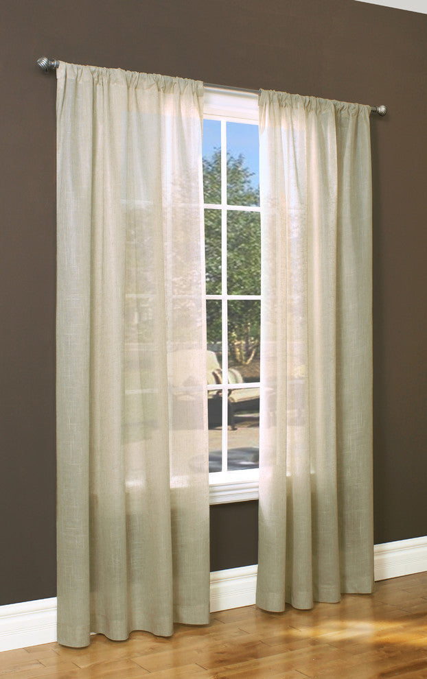 Weathervane Pocket Top Curtain Panel 50 x 84 in Linen