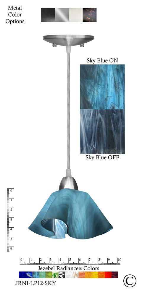 Jezebel Radiance Lily Small Pendant, Sky Blue