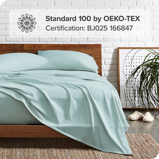 Bare Home 1800 Microfiber Sheet Set, Light Blue, King