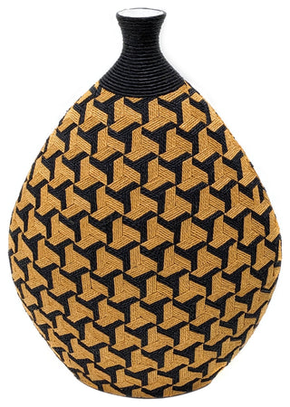 Jahia Geometric Vase Black,Natural