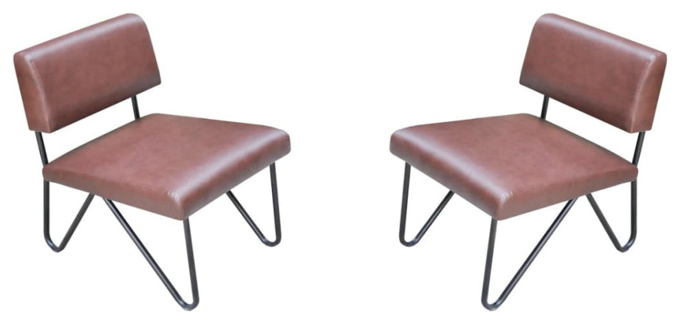 vidaXL Sofa Chairs 2 pcs Brown Faux Leather