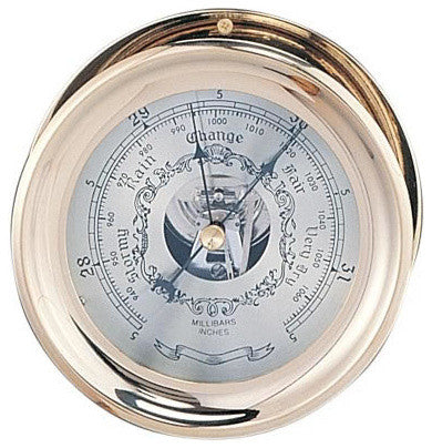 6" Polished Brass Barometer