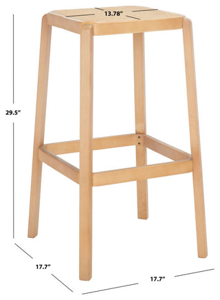 Safavieh Silus Backless Cane Bar Stool, Natural