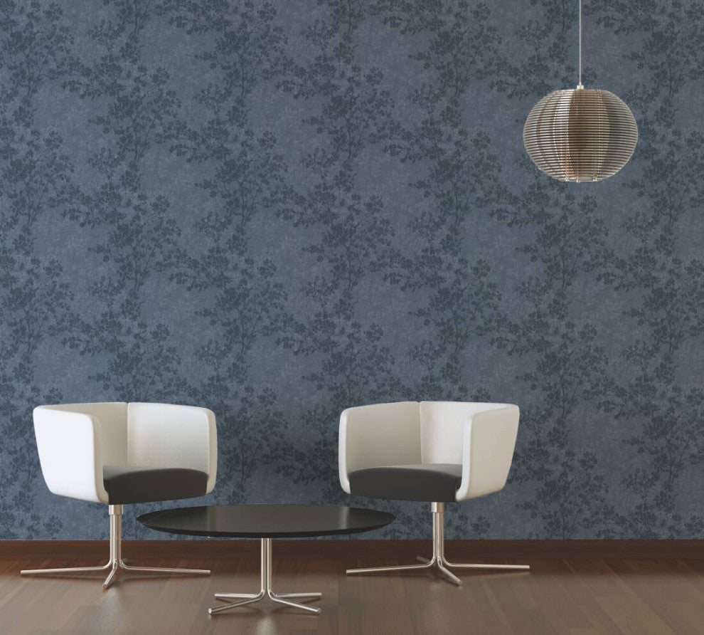 Sample, Floral Textured Wallpaper Featuring Branches And Leaves, 373974