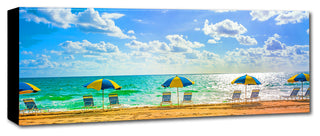 'Florida Beach Chairs Umbrellas' Canvas Art by Preston