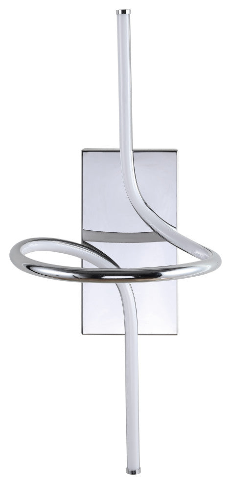 Sketch 9" Minimalist Metal Integrated LED Vanity Light Sconce, Chrome