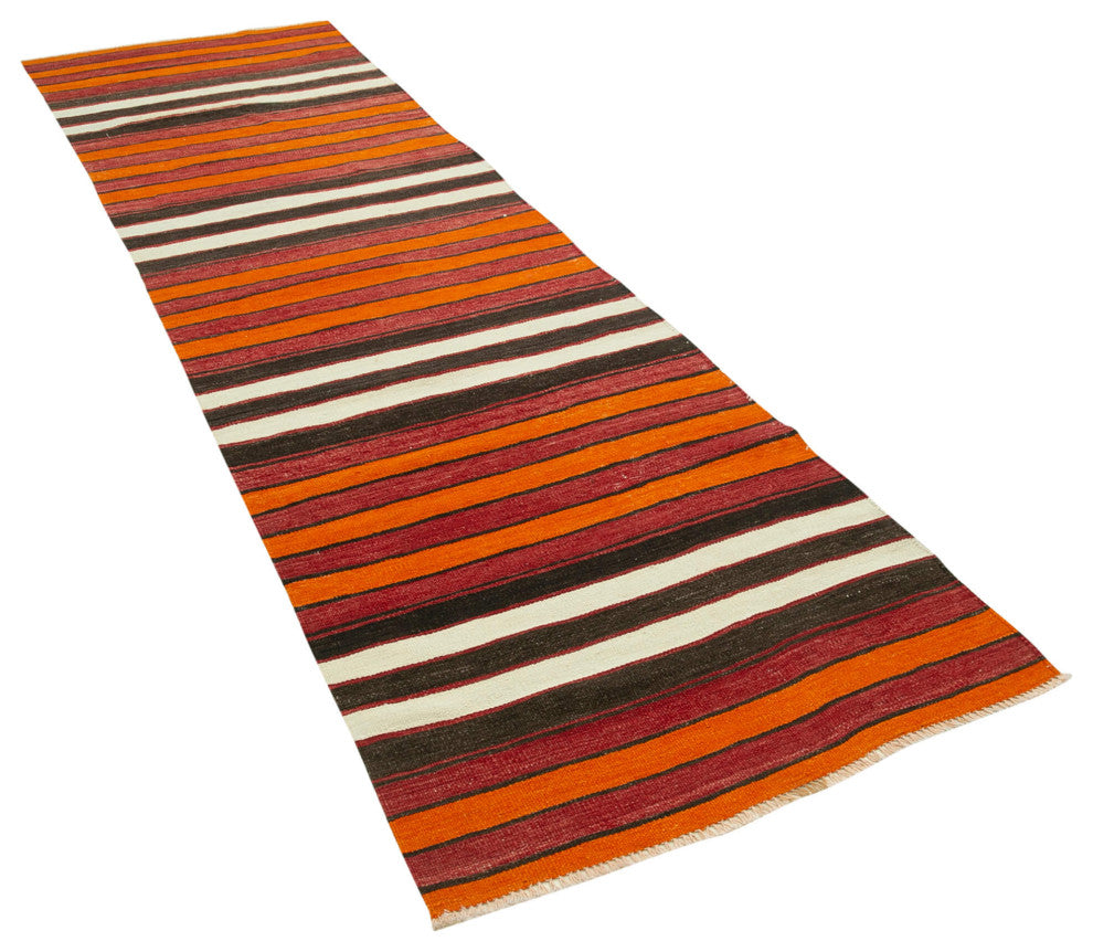 Rug N Carpet - Handmade Turkish 2' 11" x 10' 4" Tribal Runner Kilim Rug