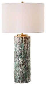 Uttermost Meltdown Ivory Teal Table Lamp