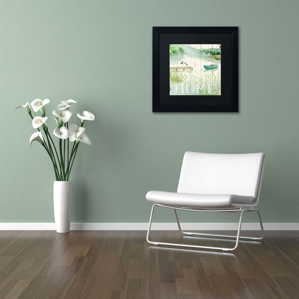 'Lakeside I' Matted Framed Canvas Art by Daphne Brissonnet
