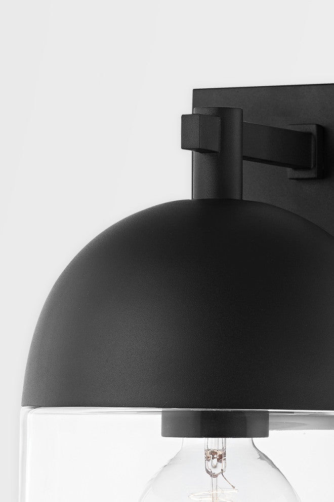 Zephyr 1 Light Exterior Small Wall Scone, Textured Black
