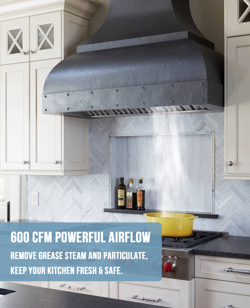 30" Insert/Built-in Stainless Steel Range Hood, Dimmable, 3-Speeds 600CFM, Cool White