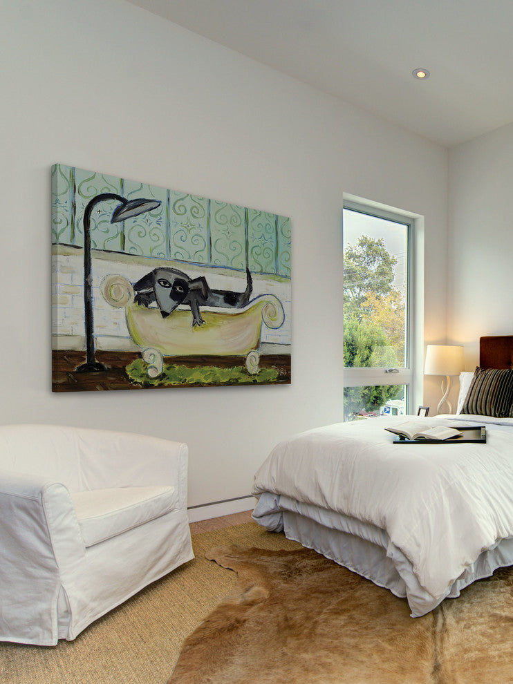 "Dog Bath" Painting Print on Canvas by Tori Campisi