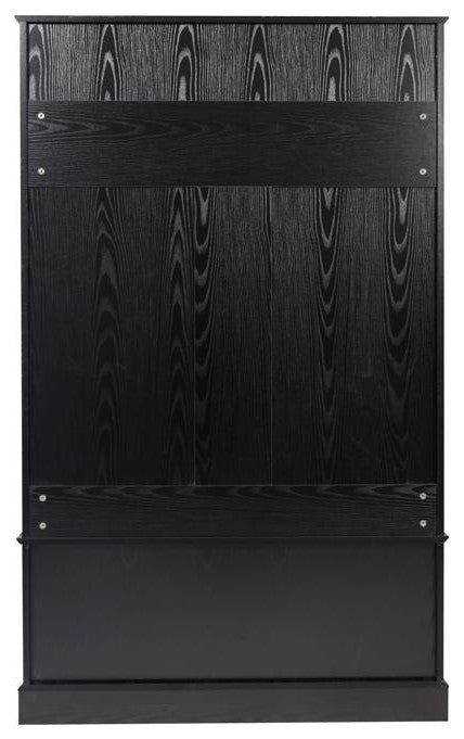 Fraser 40" Double Door Storage Bench, Coat Rack and 2 Upper Storage Cubbies, Black