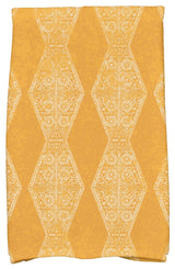 Pyramid Stripe Geometric Print Kitchen Towel, Gold
