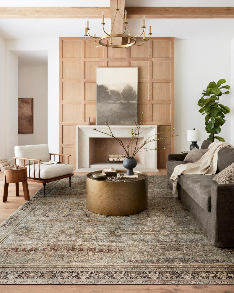 Olive Charcoal Layla Printed Area Rug by Loloi II, 2'-6"x12'-0"