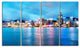 Colorful Hong Kong at Night, Cityscape Canvas Art Print, 48"x28", 4 Panels