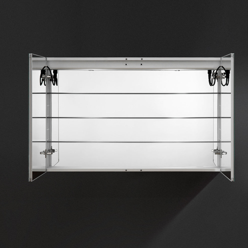 Tiempo Bathroom Medicine Cabinet With LED Lighting and Defogger, 48"x30"