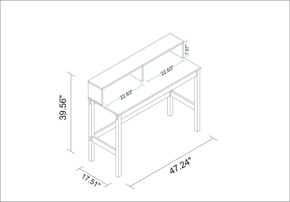 Bowery Desk, Black and Oak