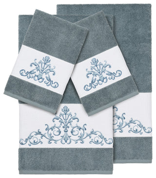 Scarlet 4-Piece Embellished Towel Set, Teal