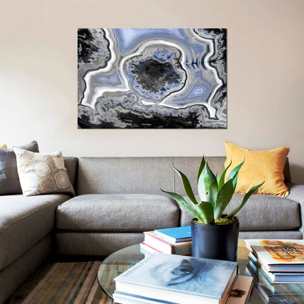 "Steel Blue Agate" by Danielle Carson, Canvas Print, 18"x12"