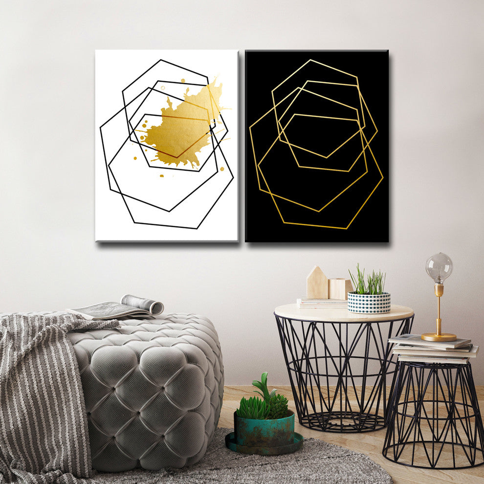 Wall Decor 'Gilt Mod III' in ArtPlexi, 20"x16" 2-Panels
