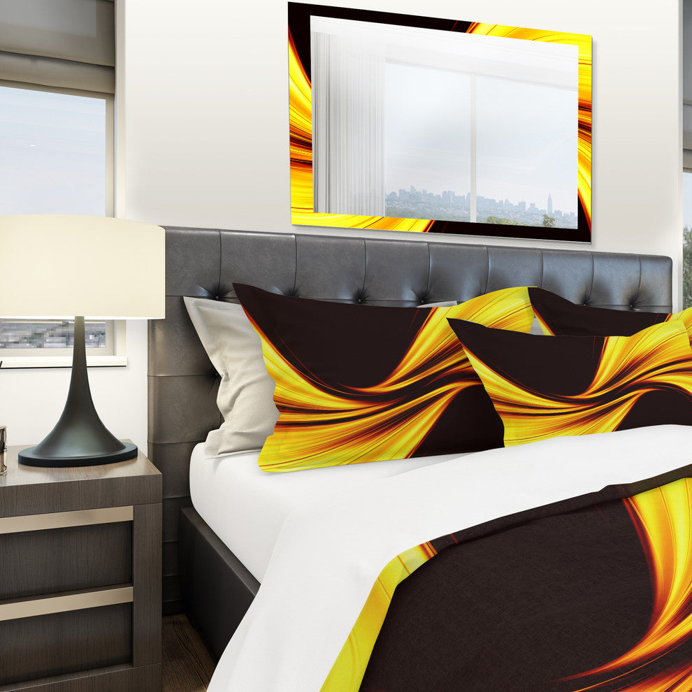 Mellow Yellow Harmony Abstract Modern Duvet Cover Set, King