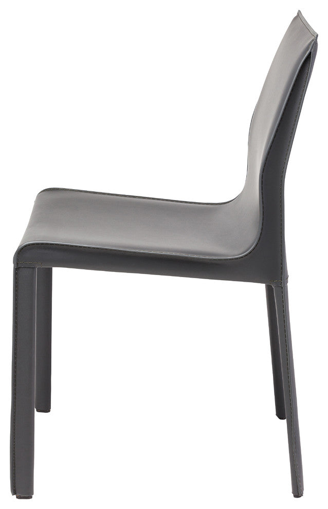 Nuevo Living Colter Dining Chair, Dark Gray Leather