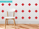 Plus Sign Fabric Wall Decals, Set of 18, Red