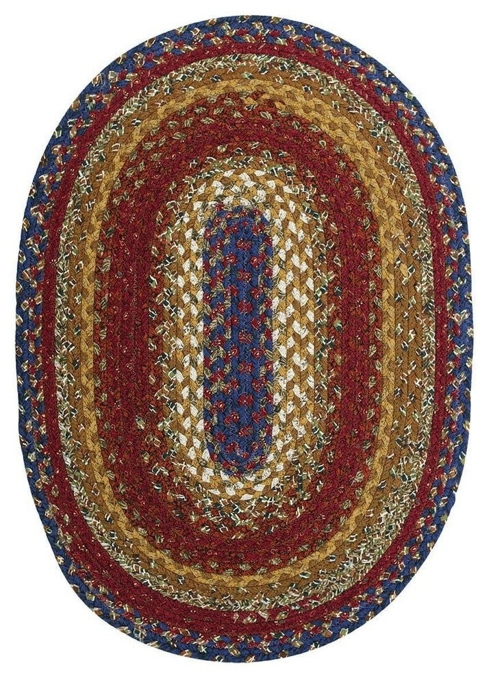 Homespice Decor Log Cabin Step Cotton Braided Rug 3' x 5' (Oval)