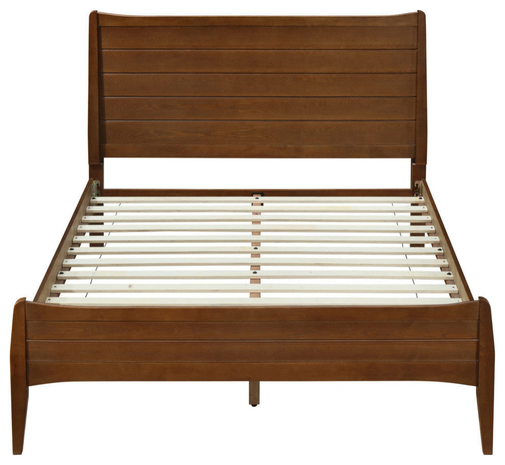 Agatha Rustic Wooden Queen Platform Bed, Walnut