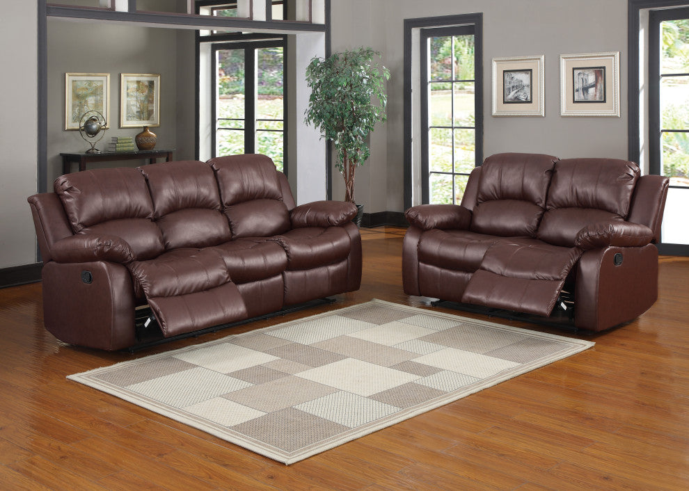 Center Hill Reclining Sofa Collection, Brown, Loveseat