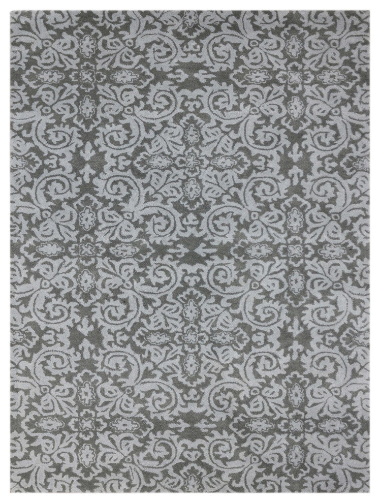 5" X8" X 0.5" Gray Wool Area Rug