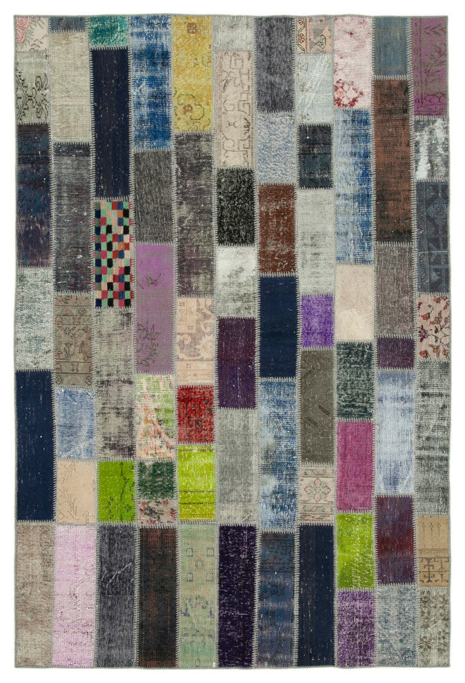 Rug N Carpet - Handwoven Turkish 6' 8" x 10' 0" One-of-a-Kind Patchwork Area Rug