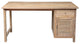 Recycled Teak Wood Louvre Writing Desk with 1 Door & Drawer