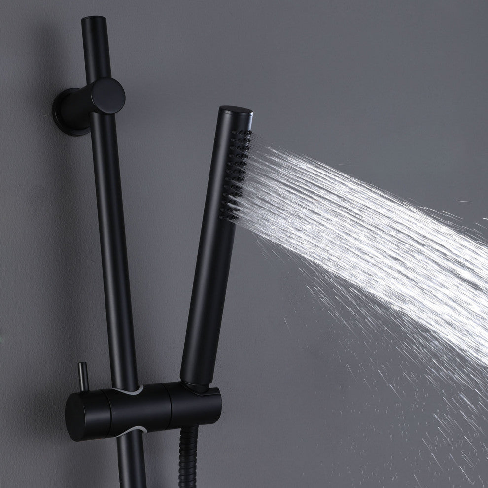 Wall Mounted Handheld Shower with Slide Bar-Less Rough-in Valve