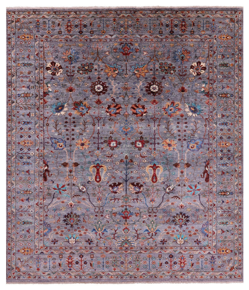 8' 4" X 9' 7" Persian Tabriz Hand Knotted Wool Rug Q9825